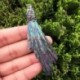 Nincs szín - Becsomagolt titán kristály-achát Druzy Quartz Geode kő medál gyöngy szivárvány USA