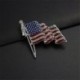 Nincs szín - Vintage USA amerikai zászló strasszos bross jelvény hajtókával pin ezüst tónusú Pin Up
