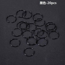 Fekete-20db - Orrgyűrű és ajak karika porc Tragus Helix fülpiercing műtéti acél gyűrű Egyesült Királyság