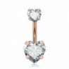 * 3 - Sebészeti acél köldök hasi gomb gyűrű súlyzó kristály szív áttört ékszerek Egyesült Királyság