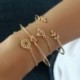 * 4 2db / Set Star lánc - Női egyszerű szerelmes szív csomó arany lánc nyitott mandzsetta karkötő karperec ékszer
