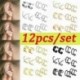 Ezüst- 12db / készlet - 6 pár női férfi fül mandzsettagombos fülbevaló szett nincs piercingkapocs porc fülbillentyűvel