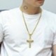 Ezüst - Crystal Cross nyaklánc gyémánt medál ékszerek keresztény feszület lánc Unisex