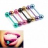 Nincs szín - 7db 14G műtéti acél vegyes színű nyelvcsengő gyűrűk Piercing testékszerek!