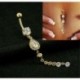 Nincs szín - Strassz testpiercing Dangle Crystal Navel hasgombos rúd súlyzó gyűrűk Új