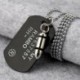 Ezüst - Férfi katonai hadsereg golyó varázsa kutya címkék medál egyetlen dombornyomott lánc nyaklánc