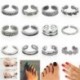 Nincs szín - 12PC-k / szett Celebrity Simple Toe Ring divat női állítható lábú strand ékszerek
