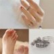 Nincs szín - 12PC-k / szett Celebrity Simple Toe Ring divat női állítható lábú strand ékszerek