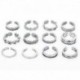 Nincs szín - 12PC-k / szett Celebrity Simple Toe Ring divat női állítható lábú strand ékszerek