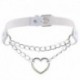 Piros - Női punk choker nyaklánc gallér PU bőr gótikus szív hosszú lánc Egyesült Királyság