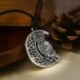 Nincs szín - Istennő Félhold Hold bagoly medál nyaklánc Wicca Pentagram pogány amulett talizmán
