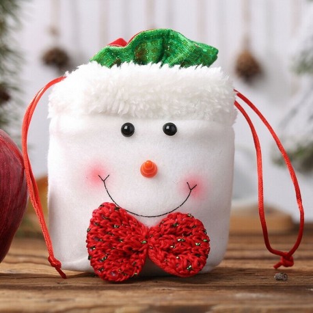 Hóember - 1X karácsonyi gyerek ajándék cukorka táska Mikulás hóember jávorszarvas tároló táska karácsonyi