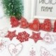 Fehér szív 1 - 10db fából készült karácsonyfa függő dísz DIY Xmas medálok ajándékdíszek