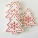 Fehér szív 1 - 10db fából készült karácsonyfa függő dísz DIY Xmas medálok ajándékdíszek