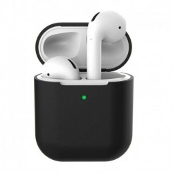 Fekete (kulcstartó nélkül) - AirPods szilikon tok borító védőbőr Apple Airpod töltéshez   kulcstartó