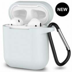 fehér - AirPods szilikon tok borító védőbőr Apple Airpod töltéshez   kulcstartó