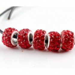 Piros - 20db EZÜST MURANO ÜVEGGÉPEK LÁMPÁK Fit European Charm karkötő DIY ékszerek