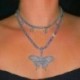 Arany* - Pillangós medál nyaklánc strasszos ragyogó nyilatkozat Crystal Charms Choker