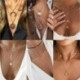 * 40 Ezüst Infinity & Cross - Női többrétegű hosszú lánc medál Crystal Choker nyaklánc 2020 divatékszer