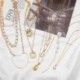 * 208 Trendi arany érme nyaklánc ... - Boho női többrétegű arany ezüst lánc medál Crystal Choker nyaklánc ékszer