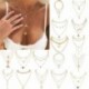 * 2 Ezüst egyszerű szív nyaklánc ... - Vintage Boho női többrétegű hosszú lánc medál ötvözet choker nyaklánc