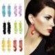 fehér - Női divat flitter fülbevalók hosszú bojt rojt Boho Dangle fülbevalók ékszerek