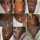 * 115 Gold Star Choker lánc - HOT Nők többrétegű hosszú lánc medál Crystal Choker nyaklánc ékszer ajándék