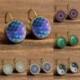 * 27 Halmérleg - 2 db / 1 pár Vintage forró bagoly ezüst üveg fülkés 18 mm-es karos hátsó fülbevaló