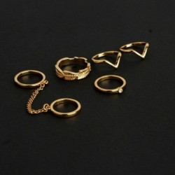 6db / készlet arany - Vintage női gyűrűk készlet halom sima felett csülök Midi ujjhegy gyűrű ékszerek