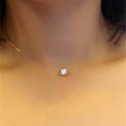* 68 Crystal Invisible Line Zir ... - Boho női többrétegű hosszú lánc medál Crystal Choker nyaklánc ékszer ajándék