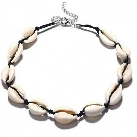 * 6 Shell Cross arany nyaklánc - Boho női többrétegű hosszú lánc medál Crystal Choker nyaklánc ékszer ajándék