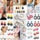 * 13 Fehér - Divat női nyilatkozat Boho geometriai nagy medál fülbevaló csüngő csepp fülbevaló