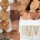 17. típus - Boho egyszerű többrétegű Choker Dainty ezüst arany kristály lánc medál nyaklánc