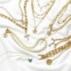 17. típus - Boho egyszerű többrétegű Choker Dainty ezüst arany kristály lánc medál nyaklánc
