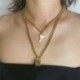 Arany* - Punk Goth kettős rétegű hosszú lánczáras kulcstartó Choker nyaklánc ékszer ékszer ajándék