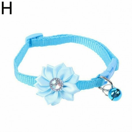 Világoskék - Csokornyakkendő állítható cica nyakkendő gallér Bowknot Dot Bell Cat kisállat kiskutya