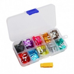 100PCS mini autó biztosítékok 2A 3A 5A 7.5A 10A 15A 20A 25A 30A 35A erősítő dobozos klipsz választékkal Auto Blade Type