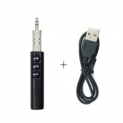 Fekete - Vezeték nélküli Bluetooth Aux audio vevő adapter 4.1 Bluetooth kihangosító autóskészlet 3,5 mm-es jack Aux