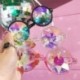 fekete - Tiszta kerek szemüveg Kaleidoszkóp szemüveg Crystal Lens Party Rave zenei fesztivál napszemüveg barát ajándék