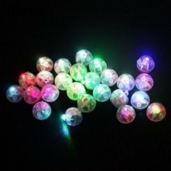 Sokszínű - 100 db / tétel Többszínű kerek gömb alakú Led léggömb lámpa Mini vaku a születésnapi party esküvői