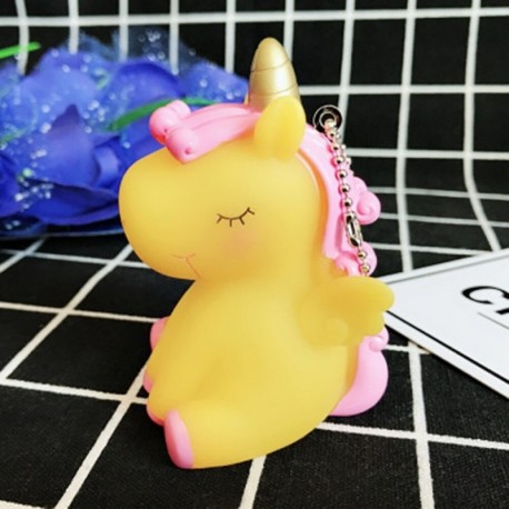 Sárga - Rainbow Pvc Animal Unicorn Kulcstartó Női Női Táska Dísz Telefon Kulcstartó Kulcstartó Táska Dekoráció