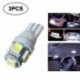 Kedvezmény! 3PC autós LED-izzó 5050 éklámpa izzó T10 fehér LED 5050 5-SMD LED-izzók W5W 194 168 2825 158 192 12V