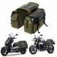 Khaki - 2020 új frissítés Touring motorkerékpár nyeregtáska motorkerékpár vászon vízálló táskák doboz oldalsó