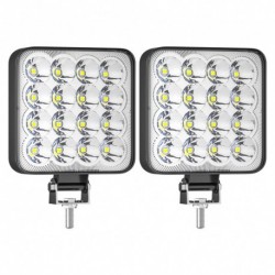 2db - 48W-os LED-es munkafény négyzet alakú LED-es fényforrás Szuper fényes nappali fehér fény autó, motorkerékpár,