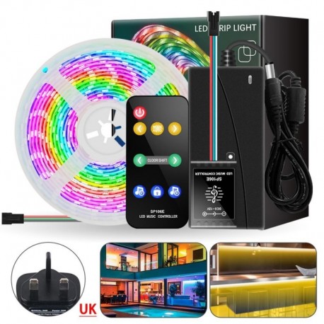 12V IP67 színváltó LED fénycsík Álom színű LED világítás LED szalag világítás zeneszinkronral távvezérlővel
