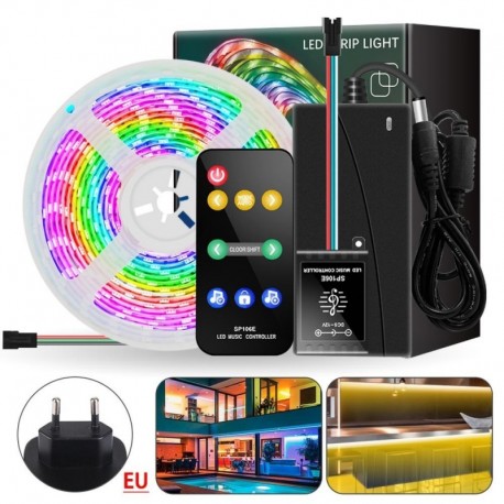 12V IP67 színváltó LED fénycsík Álom színű LED világítás LED szalag világítás zeneszinkronral távvezérlővel