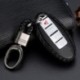 Fekete - Kiváló minőségű 1x szénszálas stílusú autó kulcstartó a Nissan Infiniti tartozékaihoz Autós kiegészítők