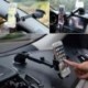 Fekete telefontartó tapadókorongtartó 360 fokos okostelefonos autós tartótartó állítható telefontartó