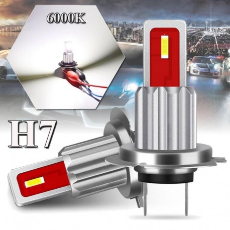 6000K fehér - 2db H7 autós LED izzók CSP 6000K 1800LM autó ködlámpák vezetési nappali lámpa 12V 24V fehér