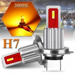 3000K borostyán - 2db H7 autós LED izzók CSP 6000K 1800LM autó ködlámpák vezetési nappali lámpa 12V 24V fehér